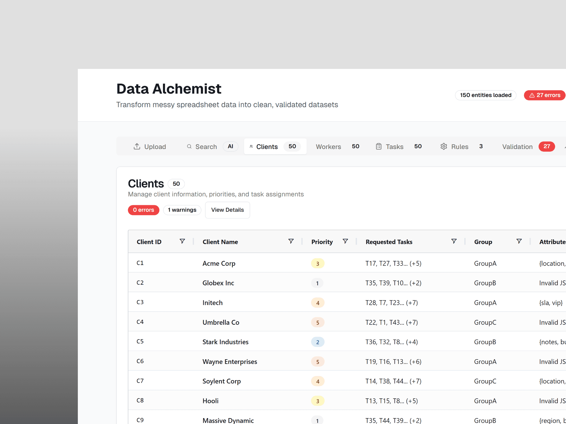 Data Alchemist Export System