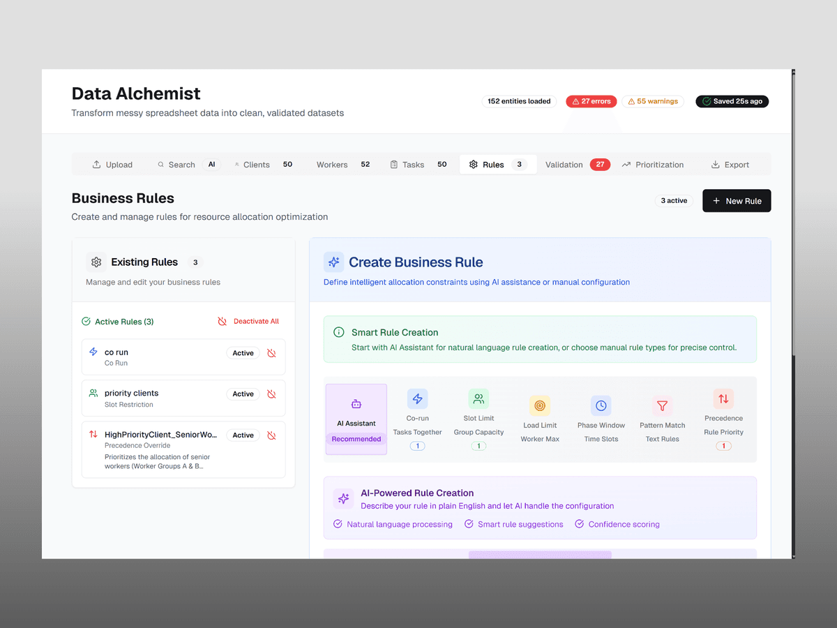 Data Alchemist Export System screenshot 5